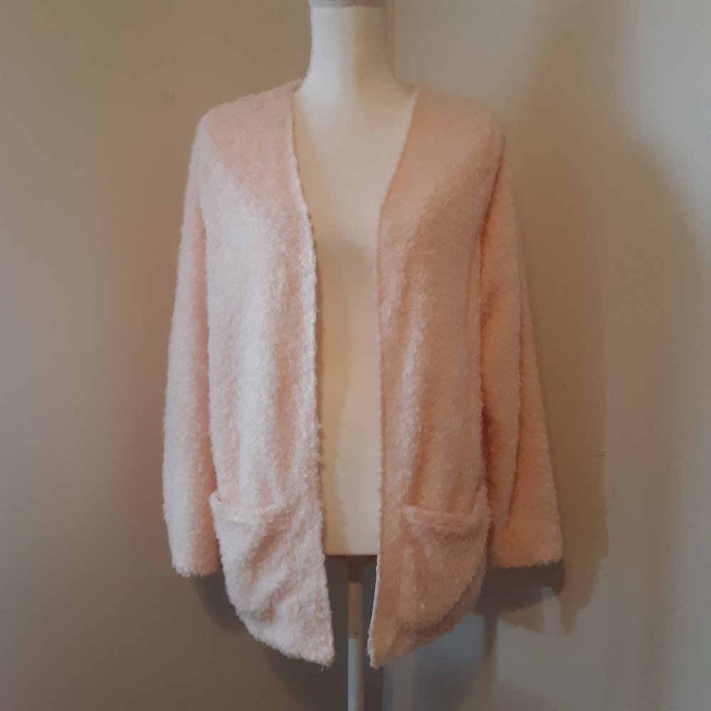 H & M Divided Blush Pink Fuzzy Cardigan